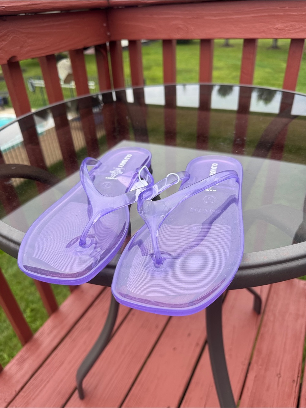 Old Navy Transparent Purple Jelly Thong Sandals - Women